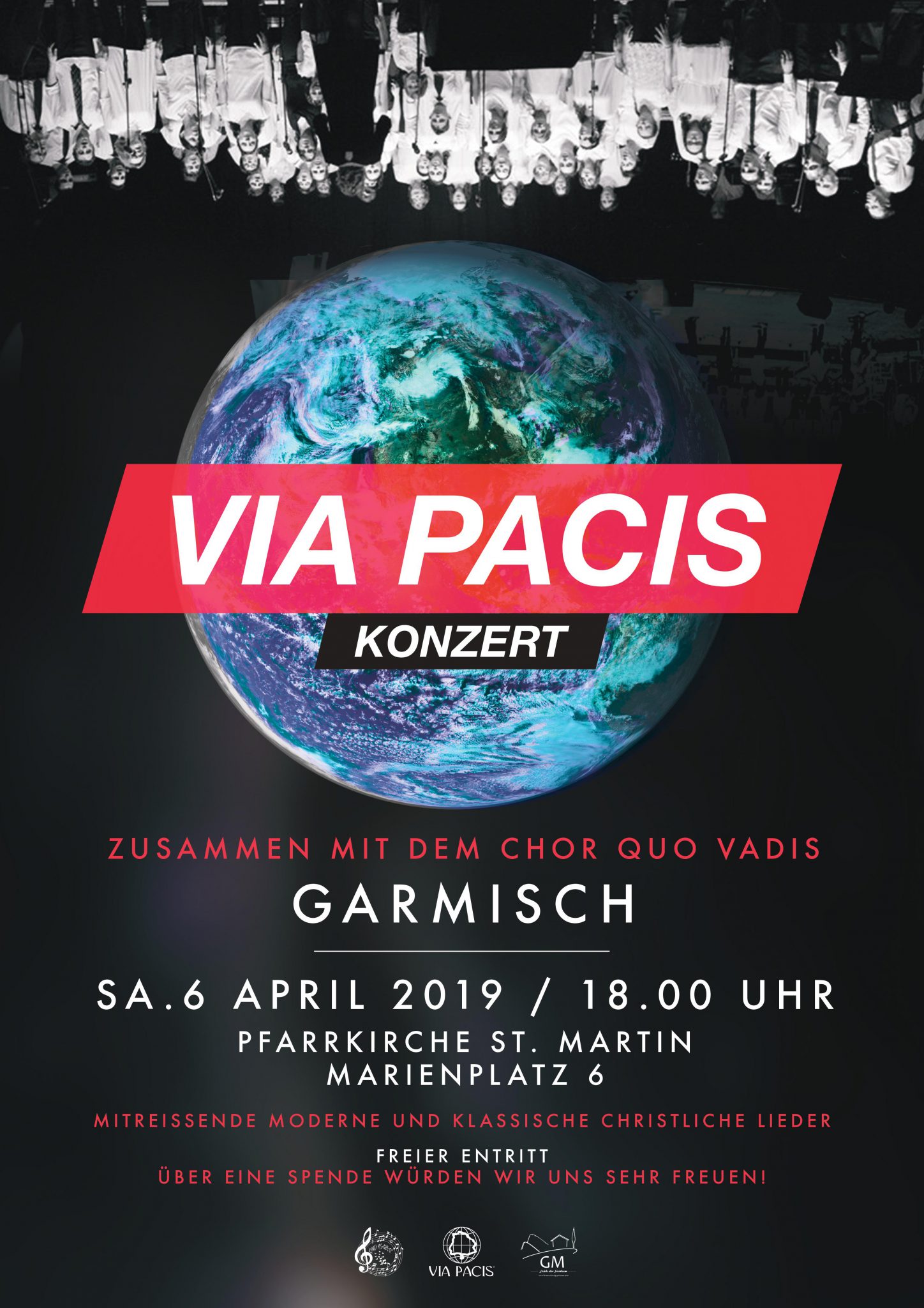 Bild Plakat Konzert Chor Quo Vadis und Chorgemeinschaft Via Pacis am 06.04.2019 um 18 Uhr, Pfarrkirche St. Martin Garmisch